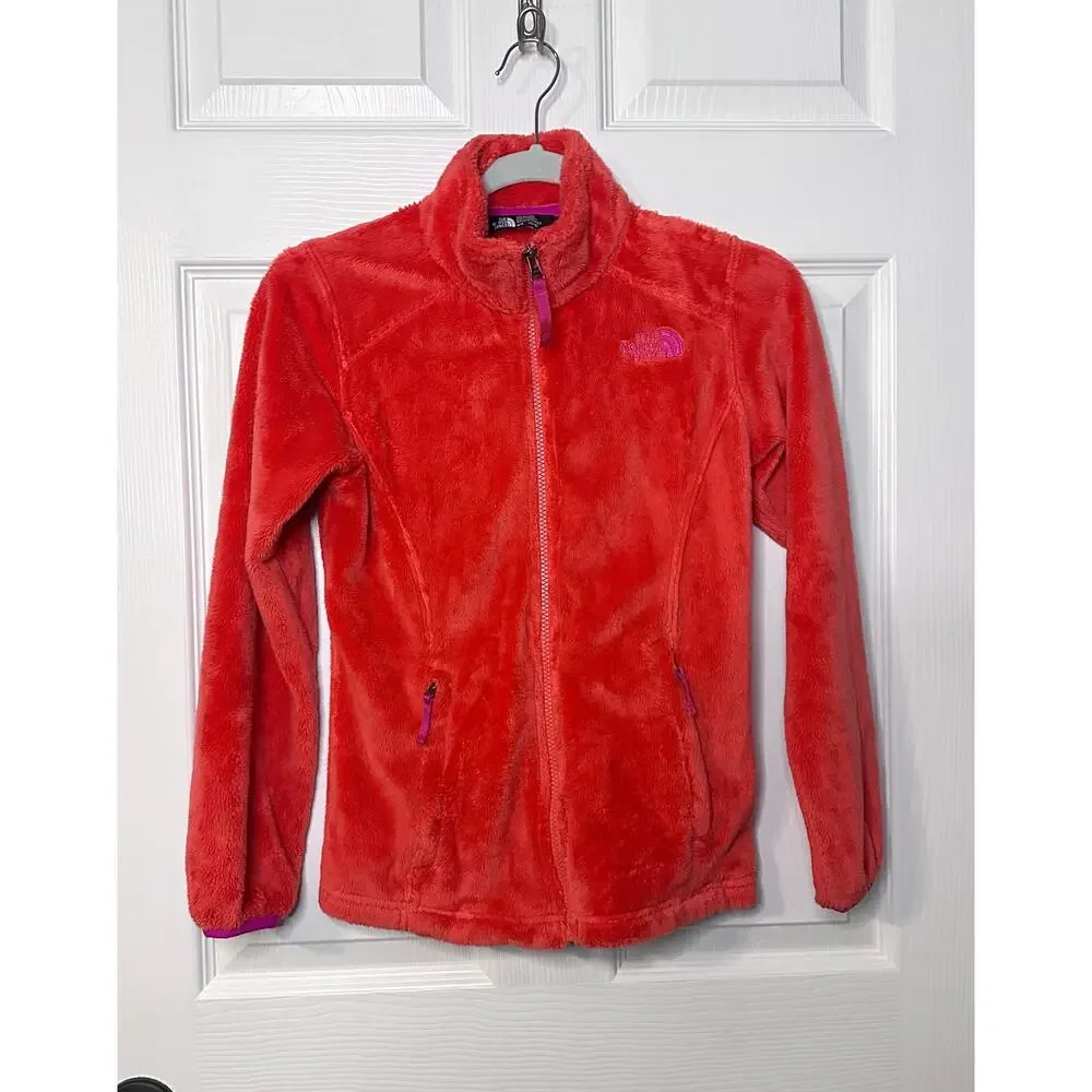 The North Face Girls Osito Soft Fleece Full Zip Jacket Size Medium 10-12 Red